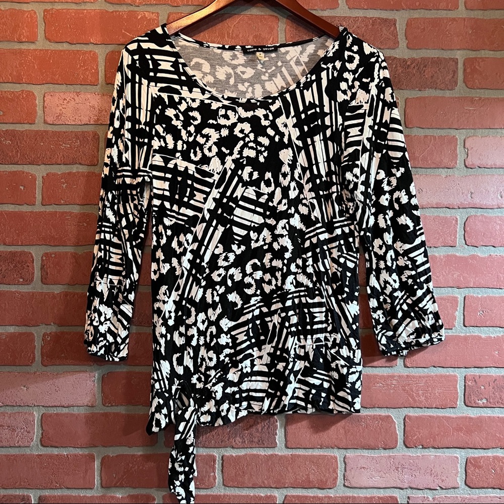 Cute Black and White Modern Print Dress Shirt